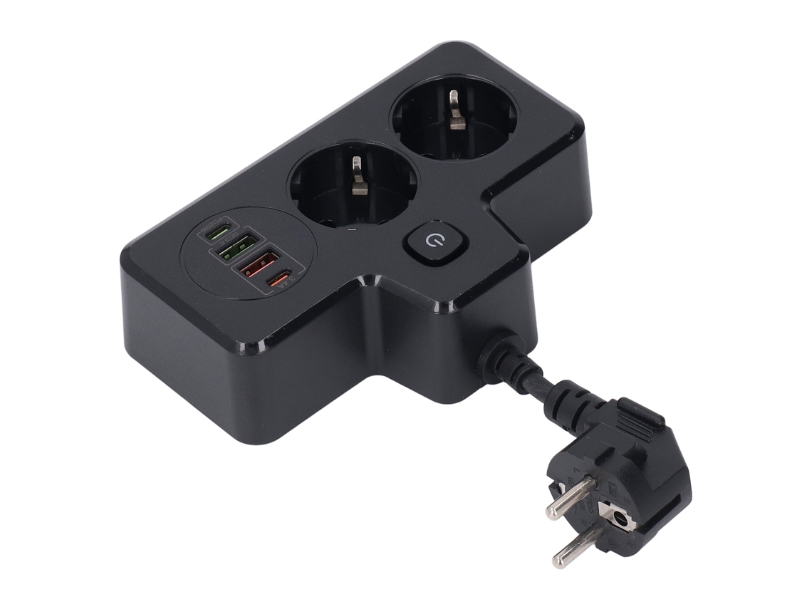 Extensor De Tomada Plana Usb-c Com Carga Rápida