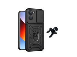 Kit Suporte Reforçado Capa Magnetic Slide Window Phonecare Para Xiaomi Redmi A7 - Preto
