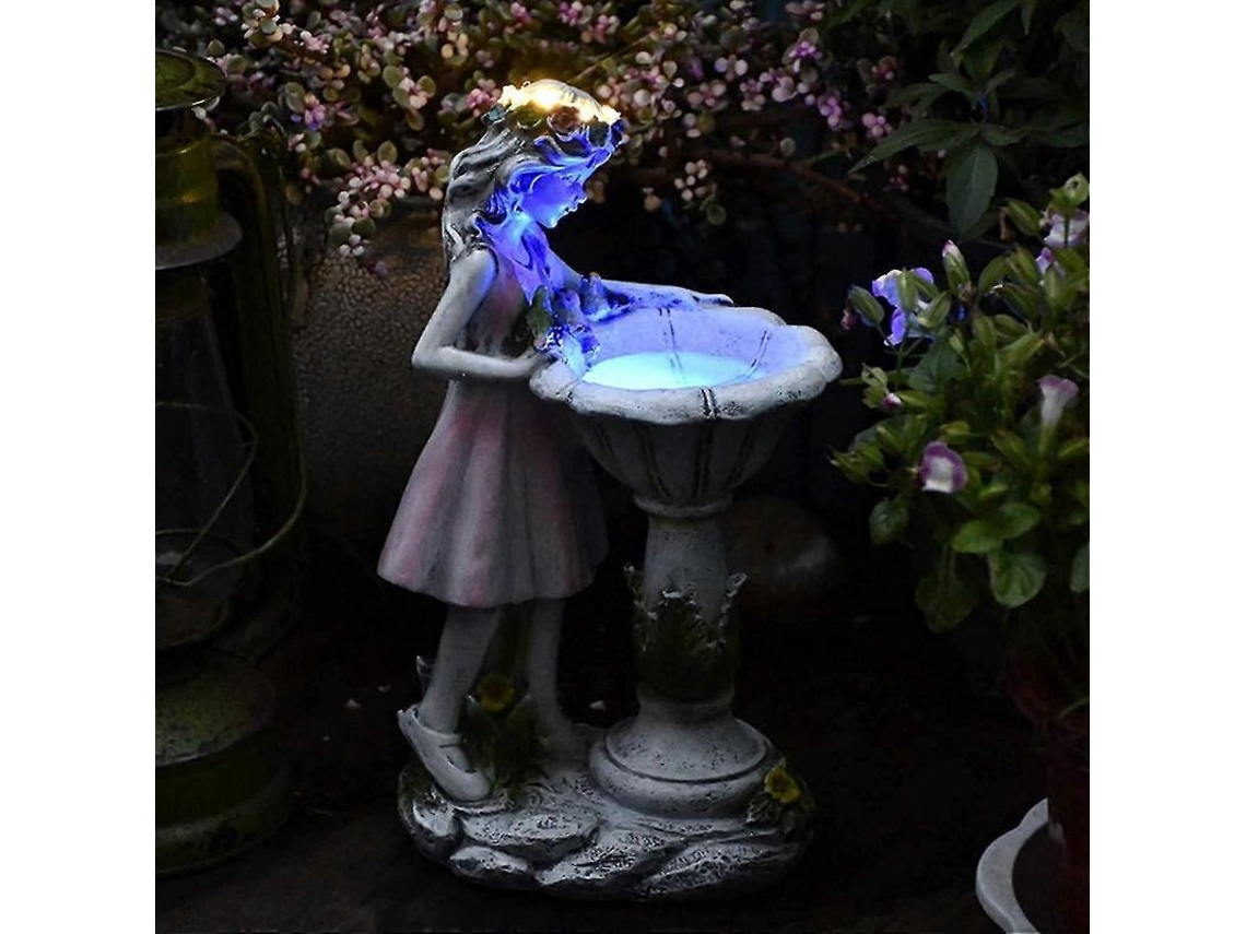 Flor de Resina Fada Luz Solar Menina Decoração Jardim Villa Exterior Hy