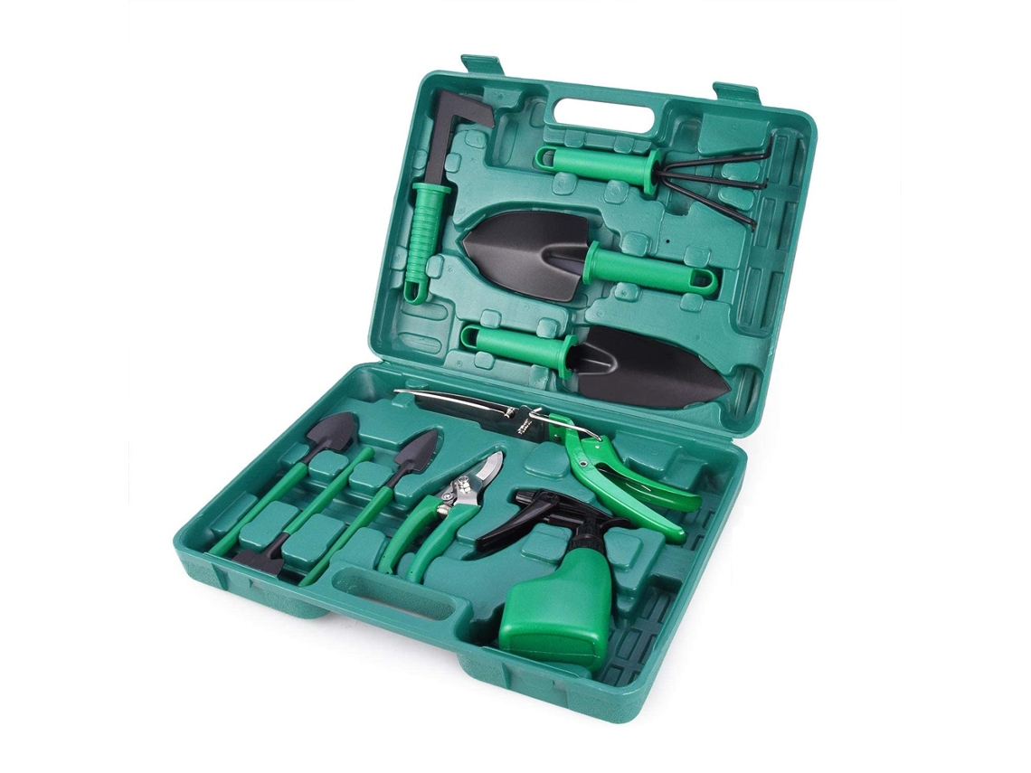 Conjunto De Ferramentas De Jardim De 10 Peças Em Aço Inoxidável Com Estojo Organizador Ferramentas Duráveis Para Jardinagem