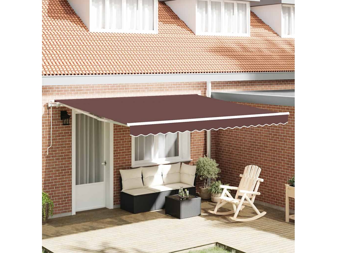 Vidaxl Toldo Retrátil Automático 400x300 Cm Castanho