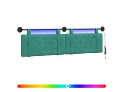 Conjunto 1 Cabeceira Suspensa Vidaxl Azul-turquesa Veludo (170 X 55 X 5 Cm)