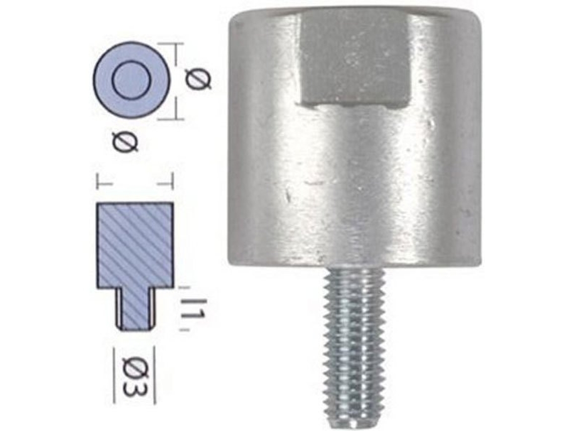 Ânodo Do Eixo Do Motor Yanmar M8 Prateado 30 Mmtecnoseal