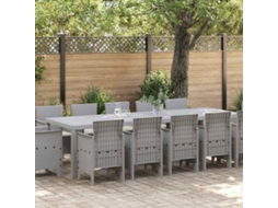 Vidaxl Conjunto De Jantar Para Jardim 13 Unid. Cinzeto Vime Pe