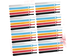 Pacote Com 100 Unidades De Abraçadeiras Autoadesivas Para Casa Nas Cores Vermelho, Azul, Amarelo, Preto E Branco.