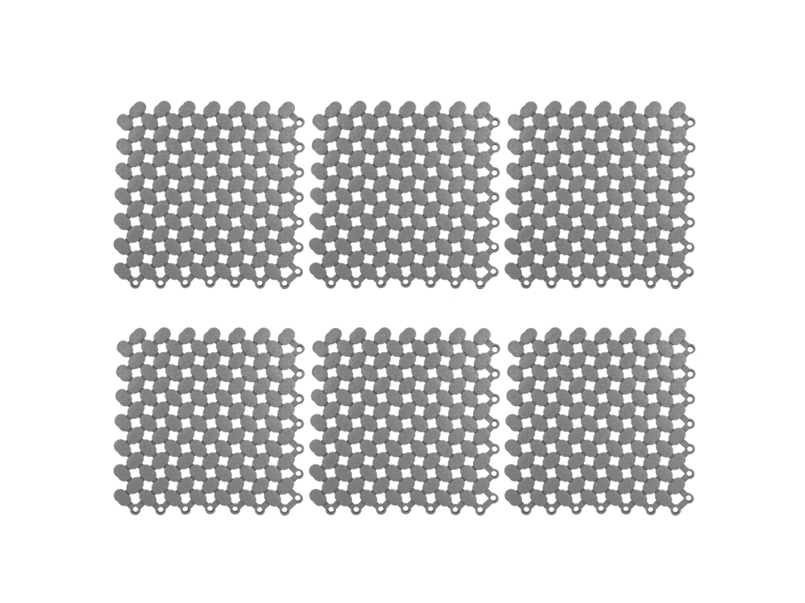 6pcs Tapete Antiderrapante Intertravável 20x20cm Pvc para Cozinha Banheiro Piscina Varanda Cinza Escuro