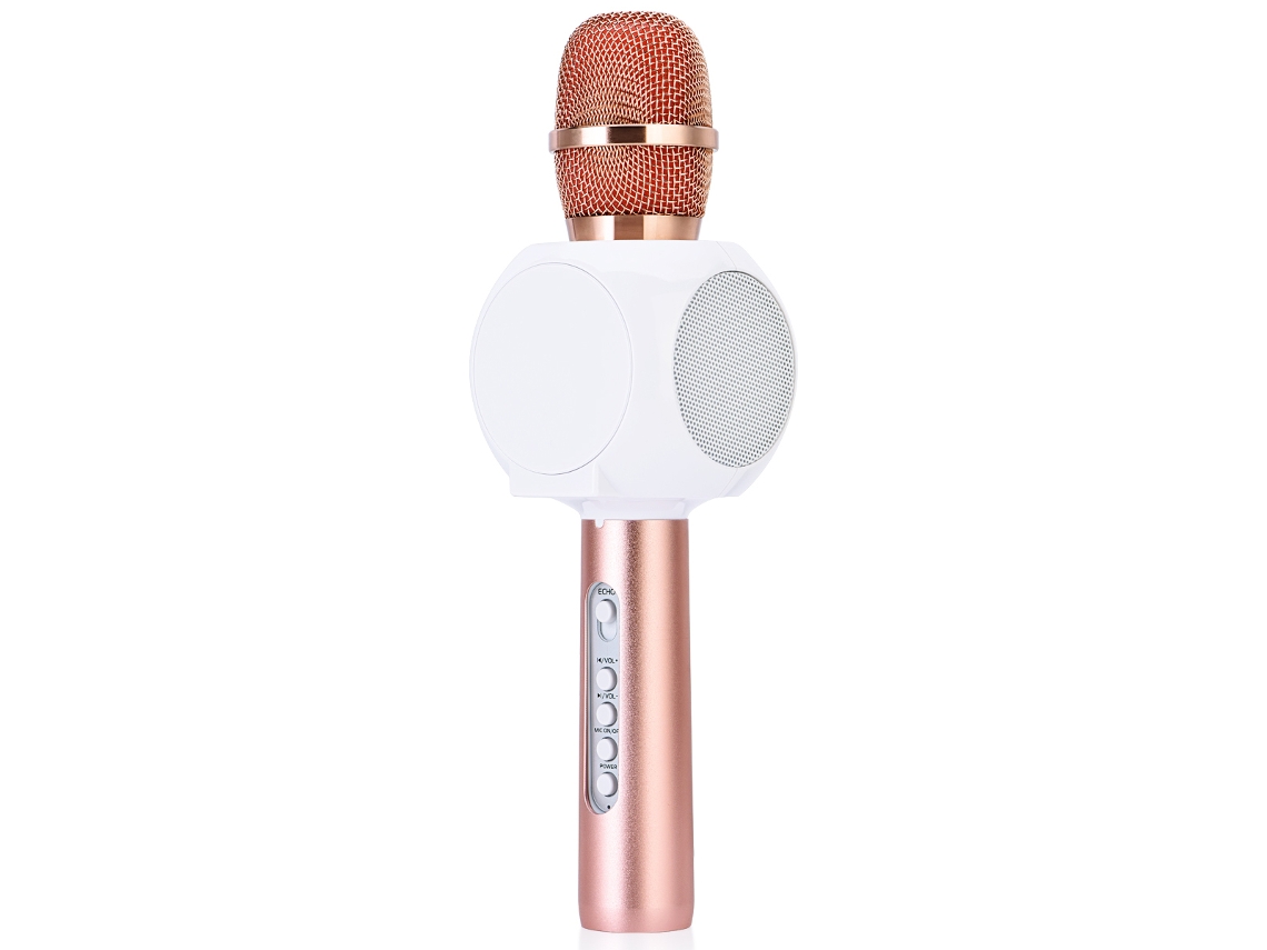 Microfone para Telefone Ouro Rosa EOOCOO (caixa de Som de Karaokê Bluetooth Sem Fio)