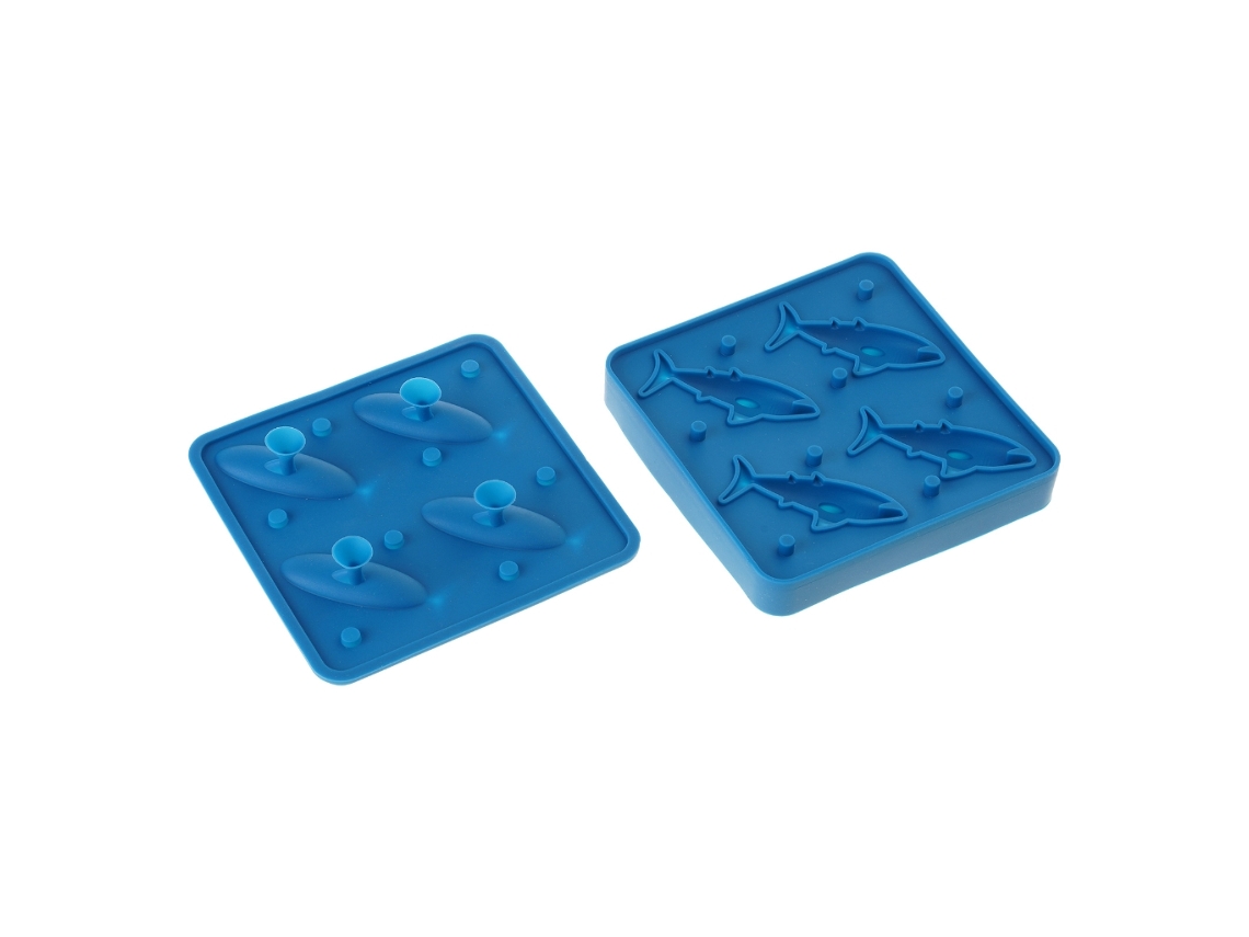 Forma De Gelo Silicone Qualidade Alimentar, Formato Exclusivo De Tubarão, Reutilizável, Ideal Para Congeladores De Sopa, Vinho E Suco
