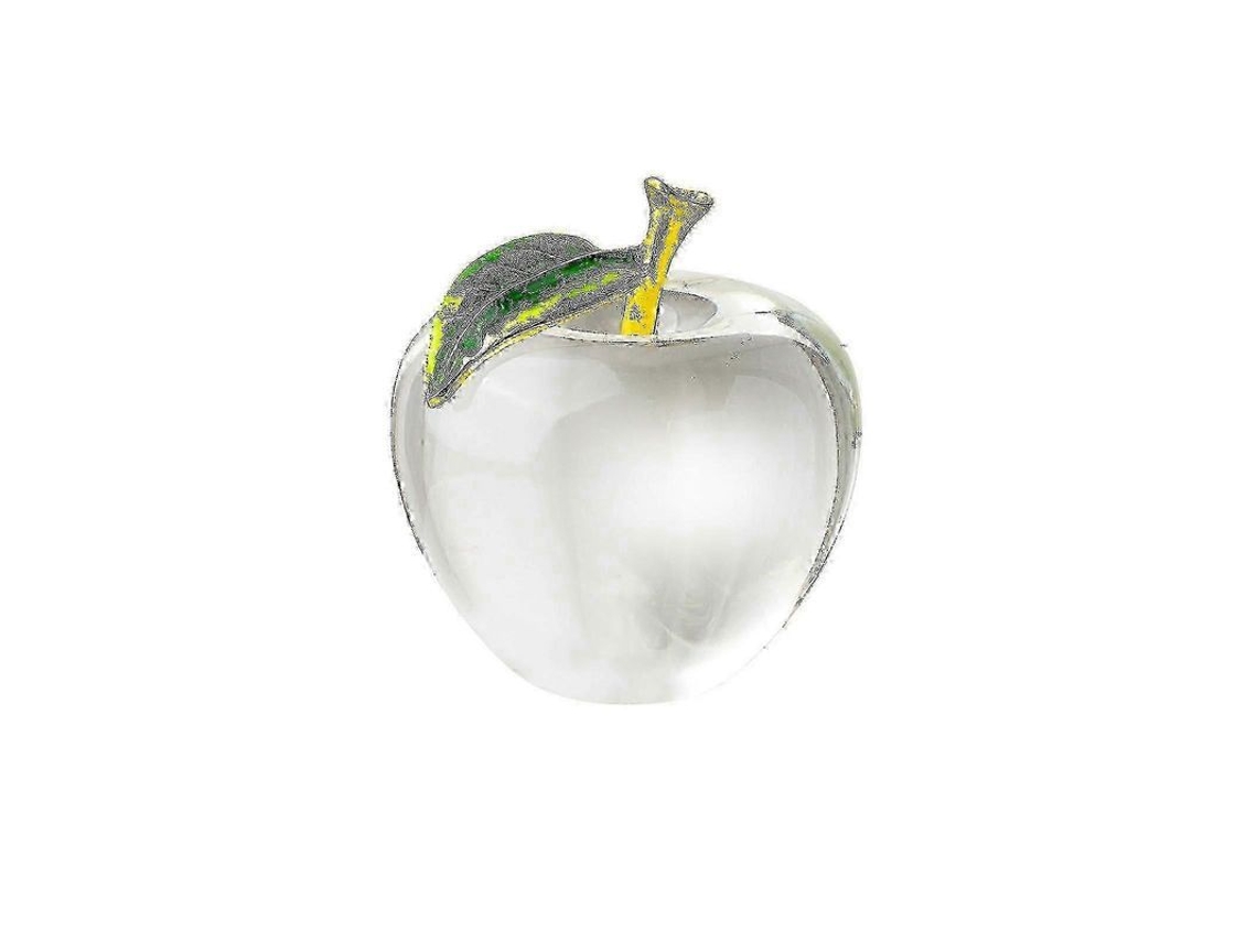 Escultura De Manzana De Cristal Molido A Mano Para Decoración De Mesa Navideña Y Hogar Transparente