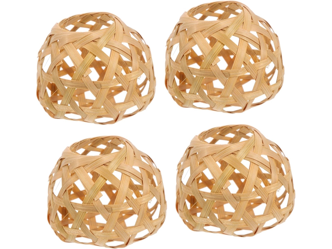 Conjunto De 4 Peças De Cúpulas Decorativas Tecidas À Mão Para Luminária Pendente.