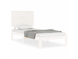 Cama Sem Colchão Madeira de Pinho Maciça Branco 100x200 cm MAISON EXCLUSIVE