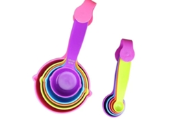 Kit De Utensílios De Medida, 5 Colheres De Sopa / 5 Xícaras, Plástico, Multicolor
