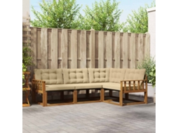 Vidaxl Conjunto De Sofás Para Exterior 4 Unid. Natural E Bege
