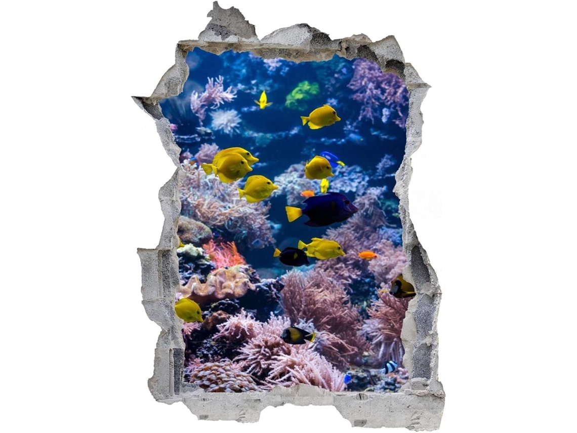 Adesivos de parede com peixes de coral, ideais para sala de estar, quarto, cozinha, escritório, para adultos e crianças, 62x92cm