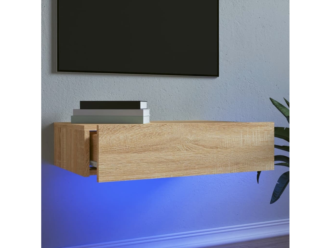 Vidaxl Móvel De Tv Com Luzes Led 60x35x15,5 Cm Carvalho Sonoma