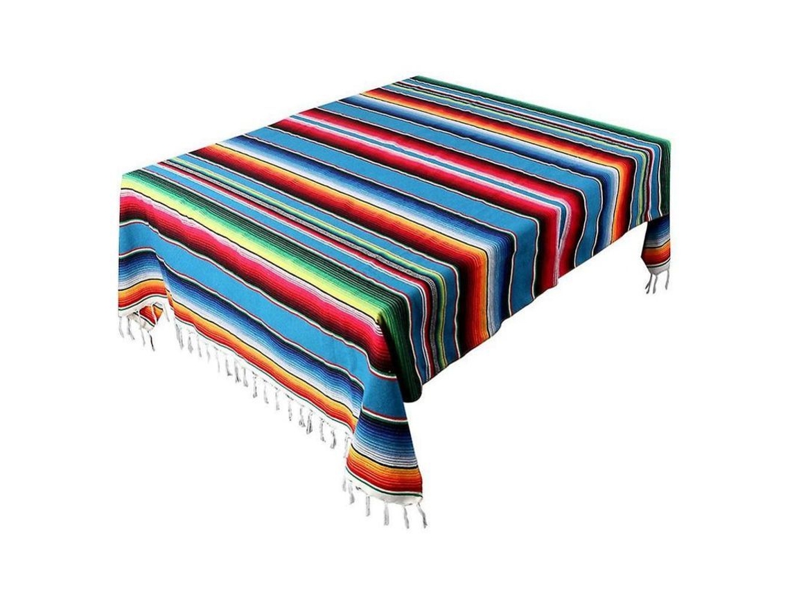 2026 manta de Fieltro Mexicana para Piquenique Yoga Fiesta 130x170cm Toalha de Mesa Azul Lago Lago Azul