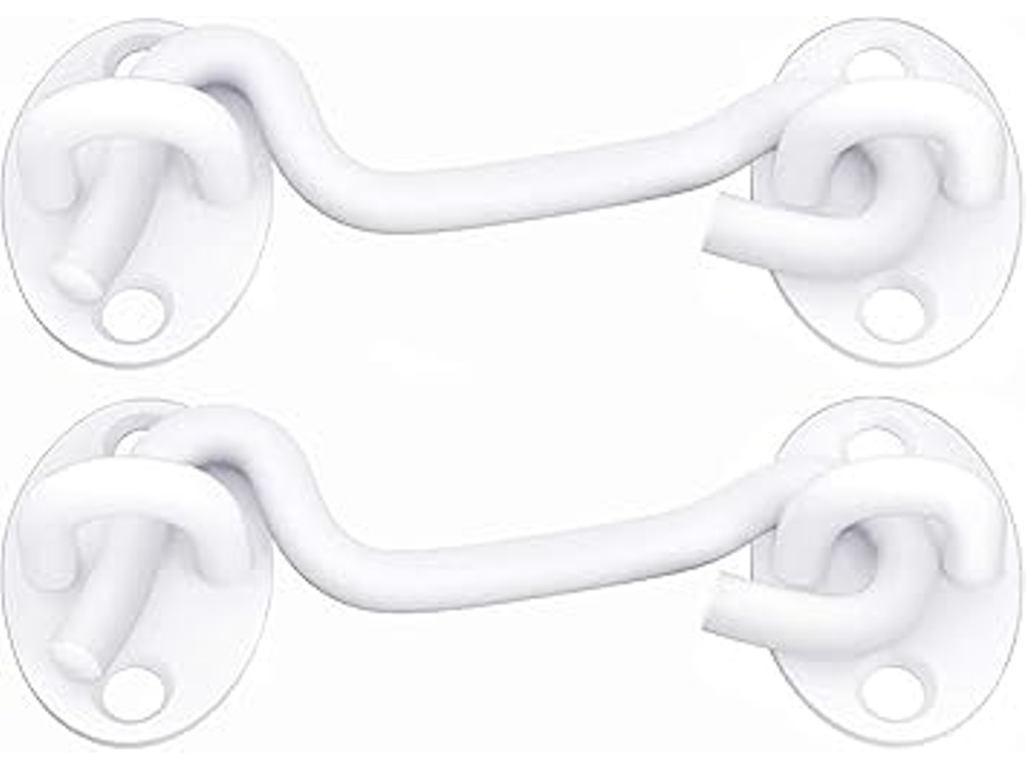 Fechadura Para Porta De Celeiro, Pacote Com 2 Fechaduras Para Porta De Celeiro De 4 Pés, Resistente Aquaforge (branco)