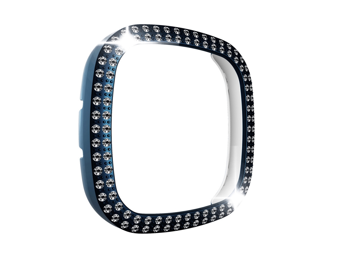 Capa Para Fitbit Versa 3/sense Com Diamante (azul Escuro) Spqment