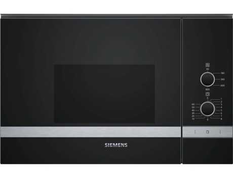 Micro-ondas Encastre SIEMENS BF520LMR0 (20 L - Sem Grill - Preto) — 20 L | Sem Grill | Interior Aço Inoxidável