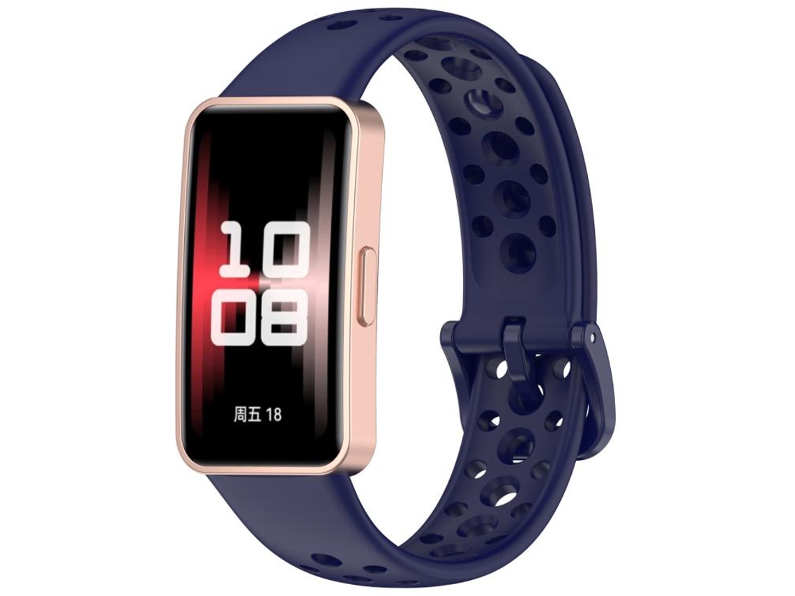 Bracelete para Huawei Band 10 / 9 / 8 Silicone Respirável Estilo Hole Azul Escuro XIAOMOYU
