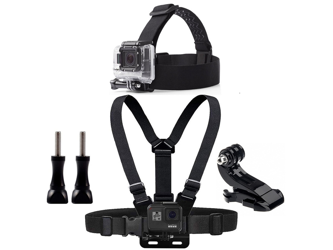 Acessórios Para Câmeras Esportivas, Kit De Suporte Peitoral E Faixa Cabeça Com Parafusos Ação Gopro, Xiaomi Yi, Sjcam, Campark, Vi-aquaforge