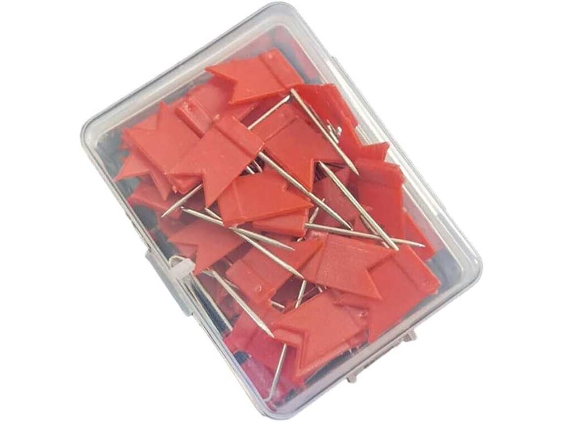 Conjunto de 50 tachinhas coloridas para murais, alfinetes de plástico e metal para mapas, mesas, escolas e
