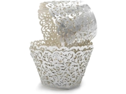 100 Forminhas De Papel Para Muffins Com Estampa Artística Filigrana, Pequenos Ramos E Rendas, Cortadas A Laser.