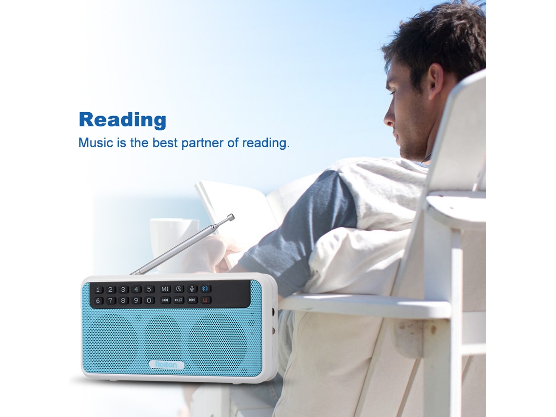 Altavoz Inalámbrico Bluetooth Rolton E500 de 6 W, Estéreo Hifi, Radio Fm Portátil Con Linterna Y Función de Selfie Tf.