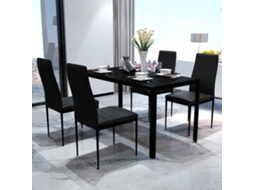 Vidaxl Conjunto Mesa De Jantar 5 Pcs Preto