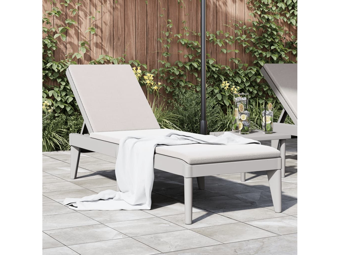 Vidaxl Espreguiçadeira 186x60x29 Cm Pp Cinzento