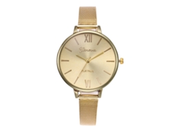 Relógio Feminino Ultra Fino de Pulseira de Malha com Mostrador Redondo (dourado)