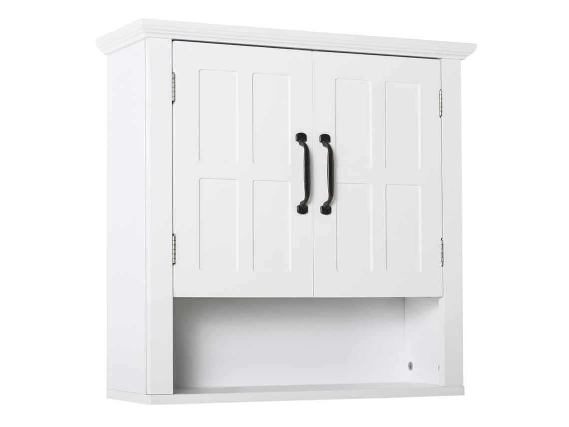 Armário de Parede Casa de Banho Melamina de Madeira e Mdf Cor Branco 60x19,8x58 cm Homcom