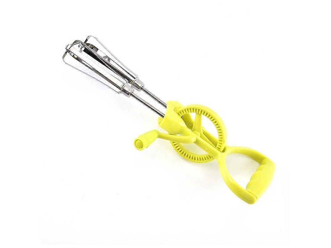 Batedor Manual De Aço Inoxidável Com Manivela E Duas Cabeças Giratórias, Na Cor Verde