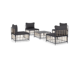 Garden Lounge Set, Garden Lounge Sets Vidaxl Antracite Rattan / Vime (n/a)