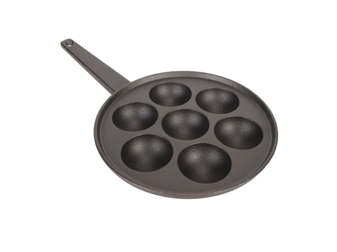 Frigideira de Ferro Fundido Antiaderente para Takoyaki 7 Furos | S/MARCA