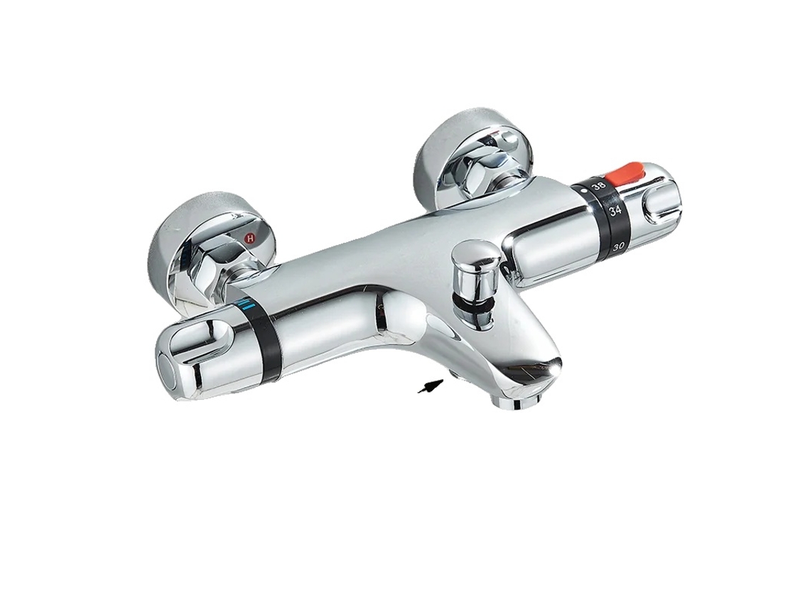 Torneira De Chuveiro Termostática, Controle De Água Quente E Fria, Misturador Para Banheiro, Cromo A