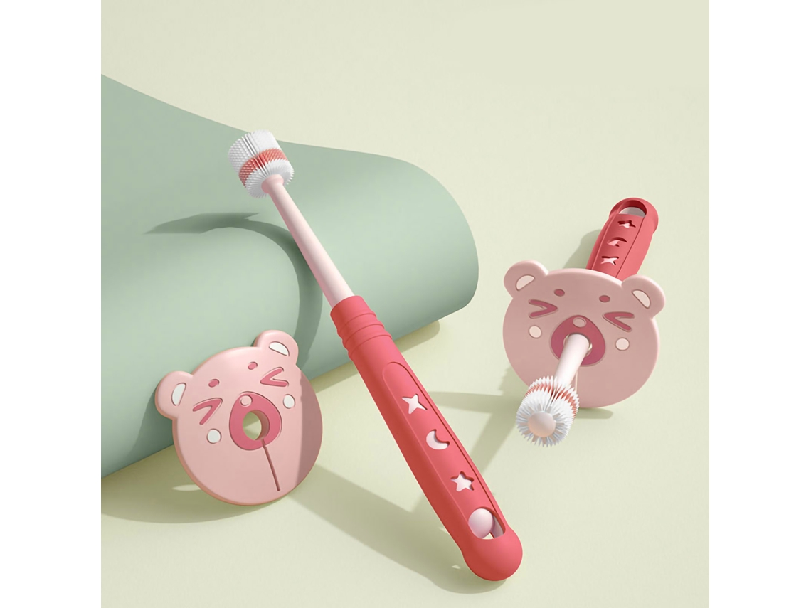 Escova de Dentes Infantil LAXISCREED Soft 360° Vermelha