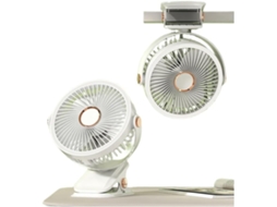 Ventilador Com Lanterna Led Bateria Para Camping Branco