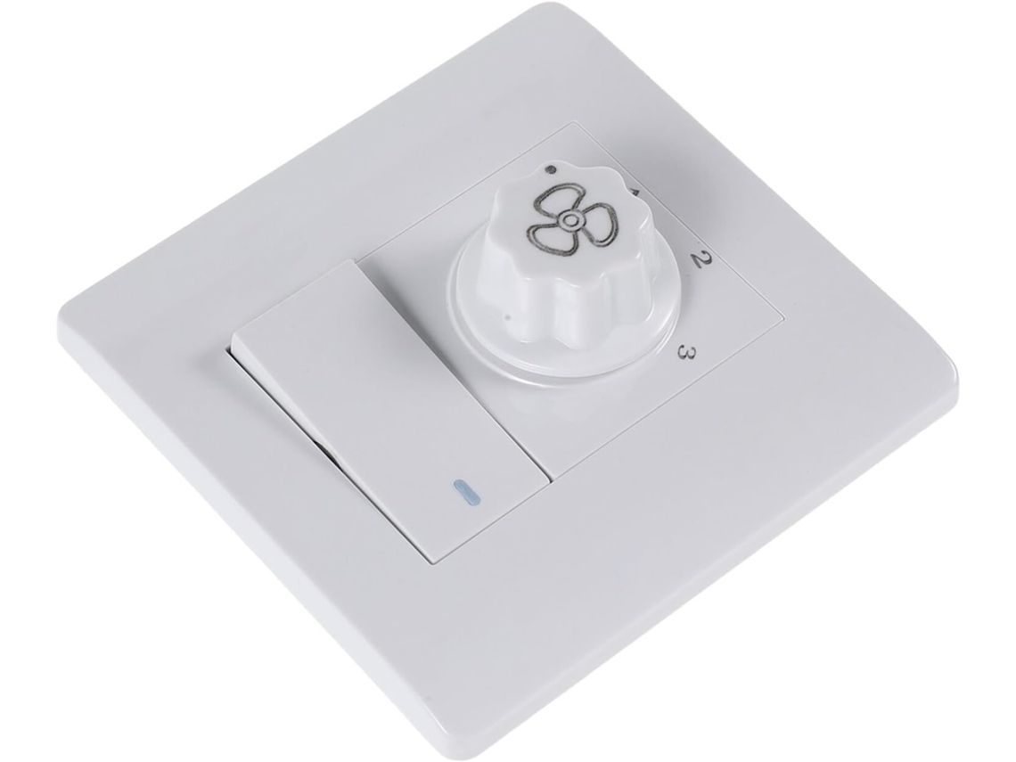 Interruptor De Parede Para Ventilador Teto Com Luz Branca, Dimmer Rotativo De 3 Velocidades, Controle De Fluxo Ar