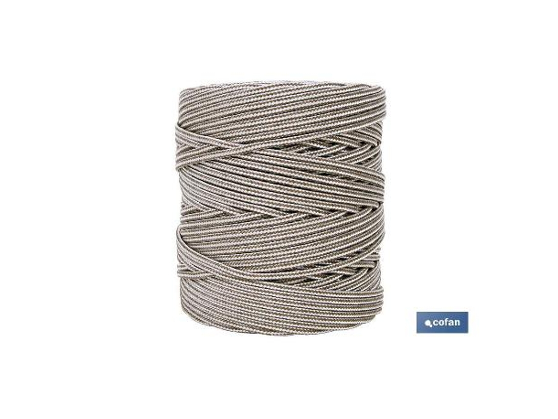 Bobina cordon trenzado poli 5mm 200 m bco/marron