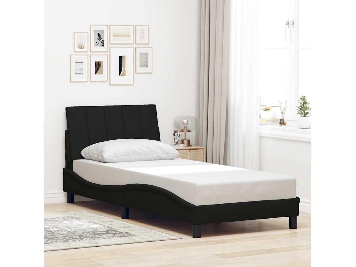 Vidaxl Estrutura De Cama Sem Colchão Hanko 80x200 Cm Tecido Preto