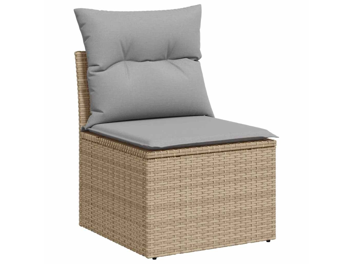 Maison Exclusive - Conjunto De Sofá De Jardim Com Almofada 7 Pcs Bege E Cinza