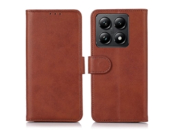 Capa De Celular Xiaomi 14t Pro Em Couro Com Textura De Vaca