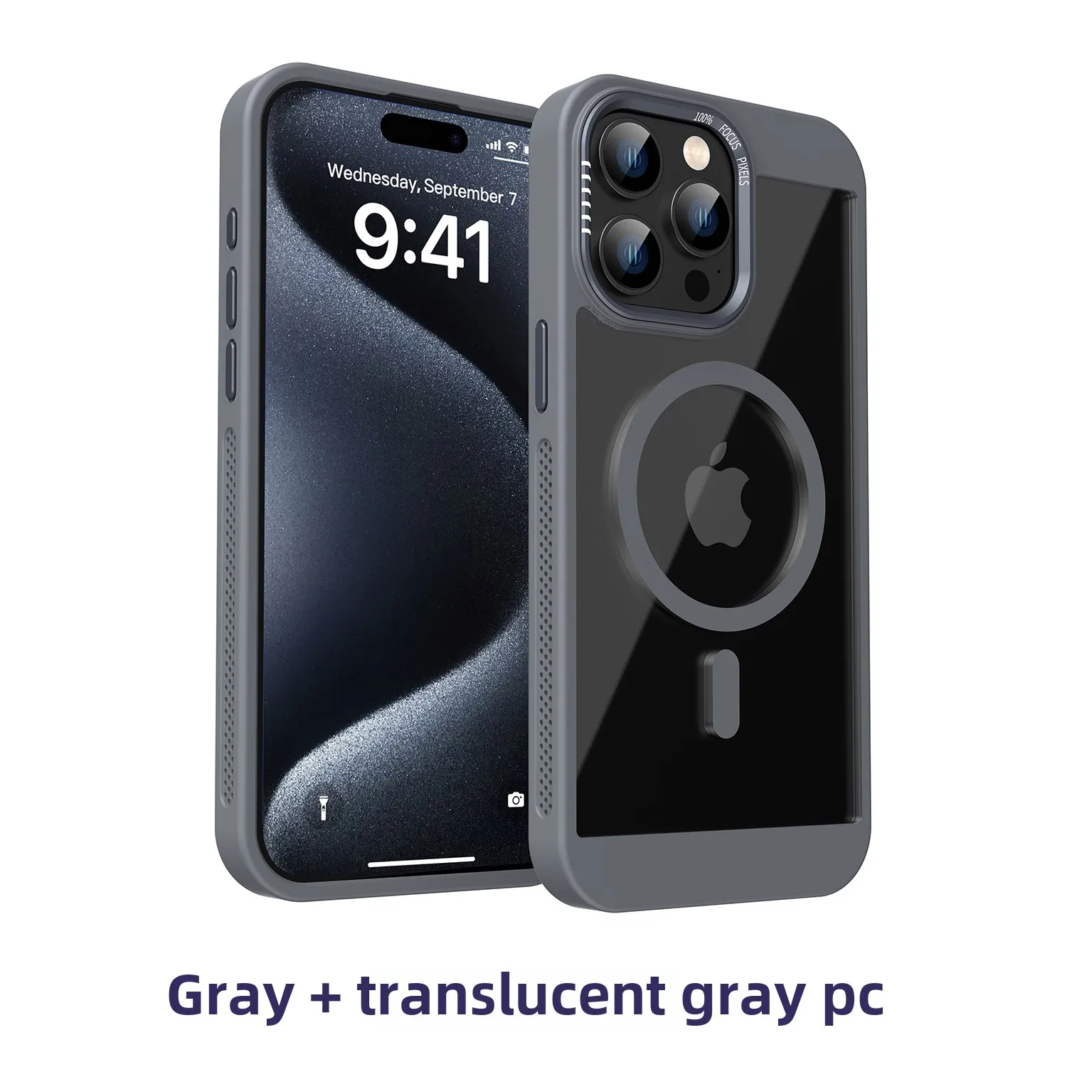 (iphone 11, Cinza) Capa Protetora De Acrílico Semitransparente, Compatível Com Encaixe Magnético Magsafe.