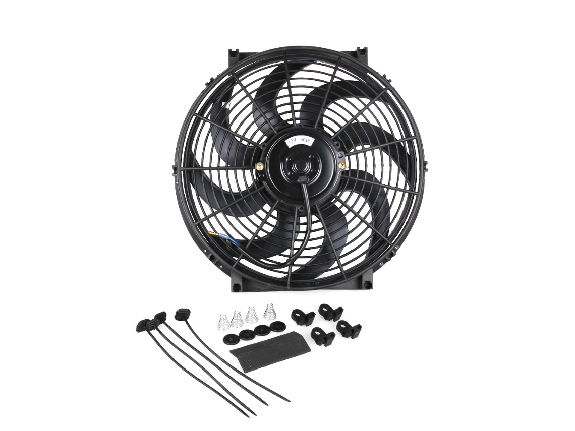 Ventilador De Refrigeração Eléctrico Universal Para Carro 12v 90w 14 Polegadas Fino Reversível Com Kit De Montagem