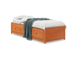 Sofá-cama VIDAXL madeira de pinho maciça castanho cera (75x190 cm)