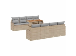 Maison Exclusive - Conjunto De Sofá De Jardim 9 Pcs Bege Rattan Sintético