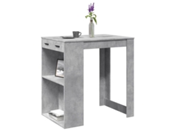 Vidaxl Mesa De Bar 102x70x103,5 Cm Derivados Madeira Cinzento Cimento