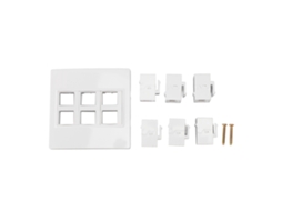 Placa de Pared Ethernet Cat6 Extraíble de 6 Puertos Hembra a Hembra para Dispositivos Cat6 6a 5 5e