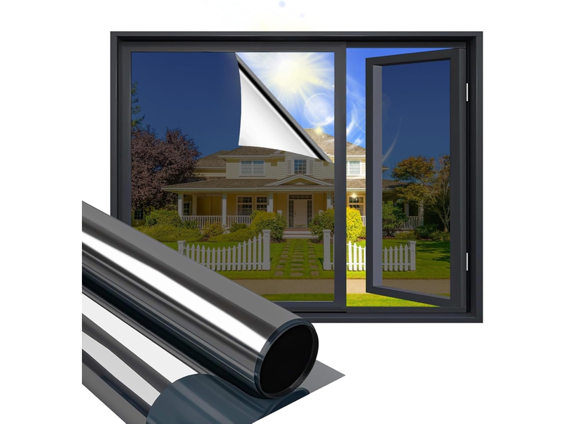 Película Térmica 2 Peças Anti Olhares Proteção Solar 60x100cm Pet Prata Tommy01
